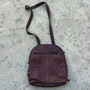 Jack Georges Unisex Voyager Brown Leather Crossbody Purse